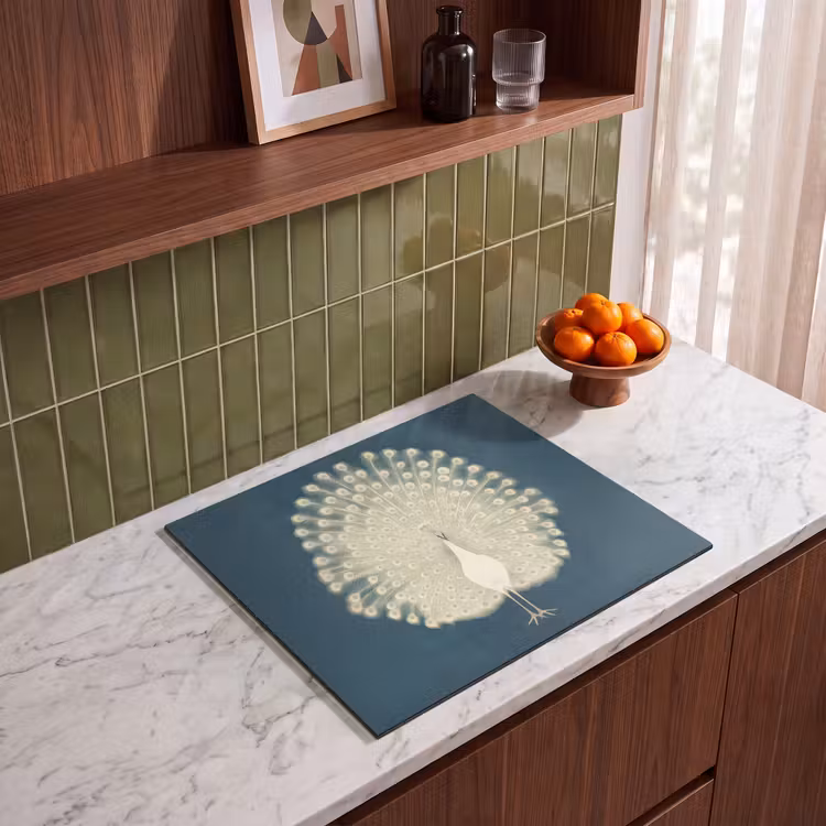 Induction hob protector - Bird - Blue - Vintage — 4