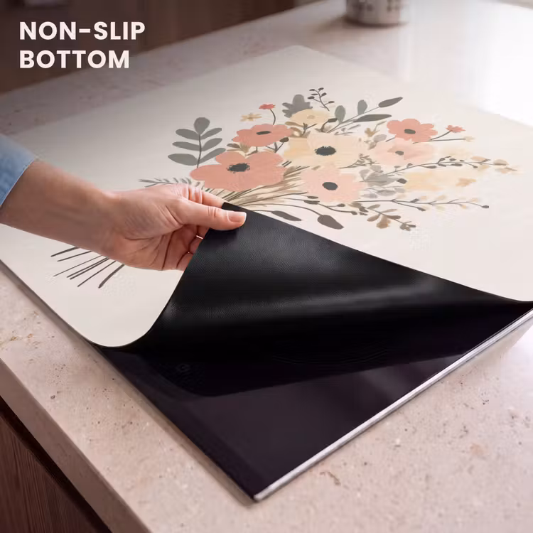 Induction hob protector - Flowers - Quote - Beige - Ribbon — 5