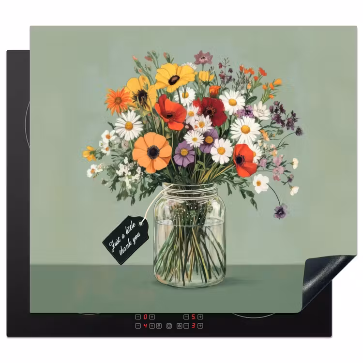 Induction hob protector - Flowers - Vase - Card — 1