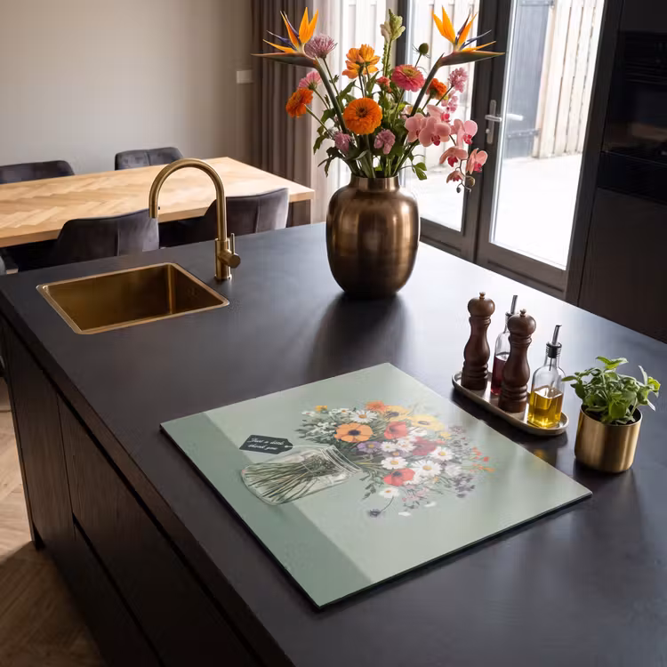 Induction hob protector - Flowers - Vase - Card — 2