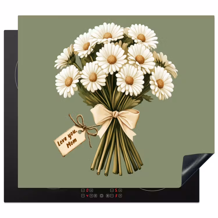 Induction hob protector - Ribbon - Bouquet - Green - Quote — 1