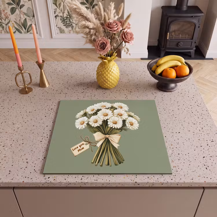 Induction hob protector - Ribbon - Bouquet - Green - Quote — 3