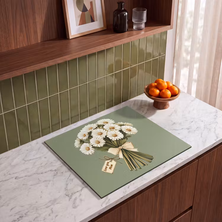 Induction hob protector - Ribbon - Bouquet - Green - Quote — 4