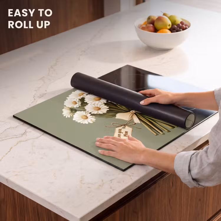 Induction hob protector - Ribbon - Bouquet - Green - Quote — 6