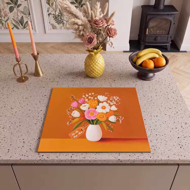 Induction hob protector - Vase - Flowers - Orange — 3