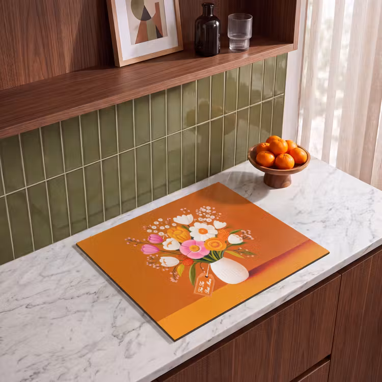 Induction hob protector - Vase - Flowers - Orange — 4