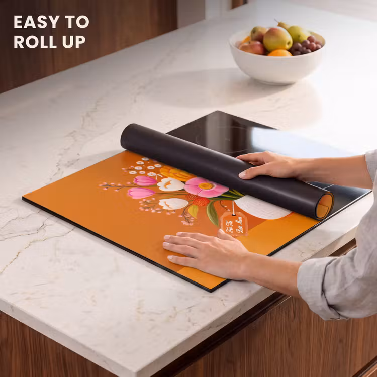 Induction hob protector - Vase - Flowers - Orange — 6