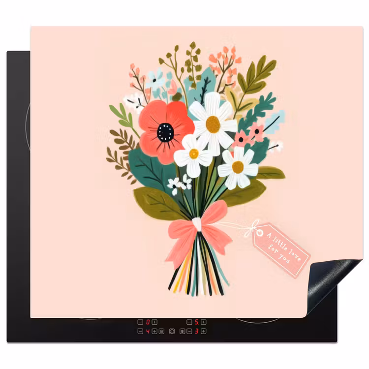 Induction hob protector - Bouquet - Bow - Card - Quote — 1