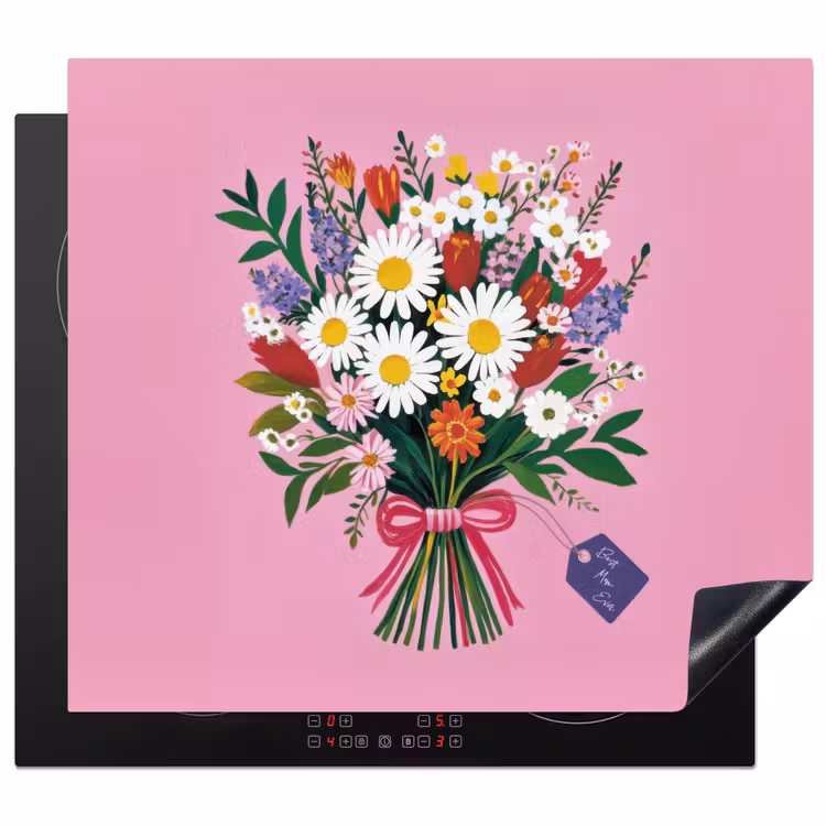 Induction hob protector - Flowers - Quote - Card - Colorful — 1