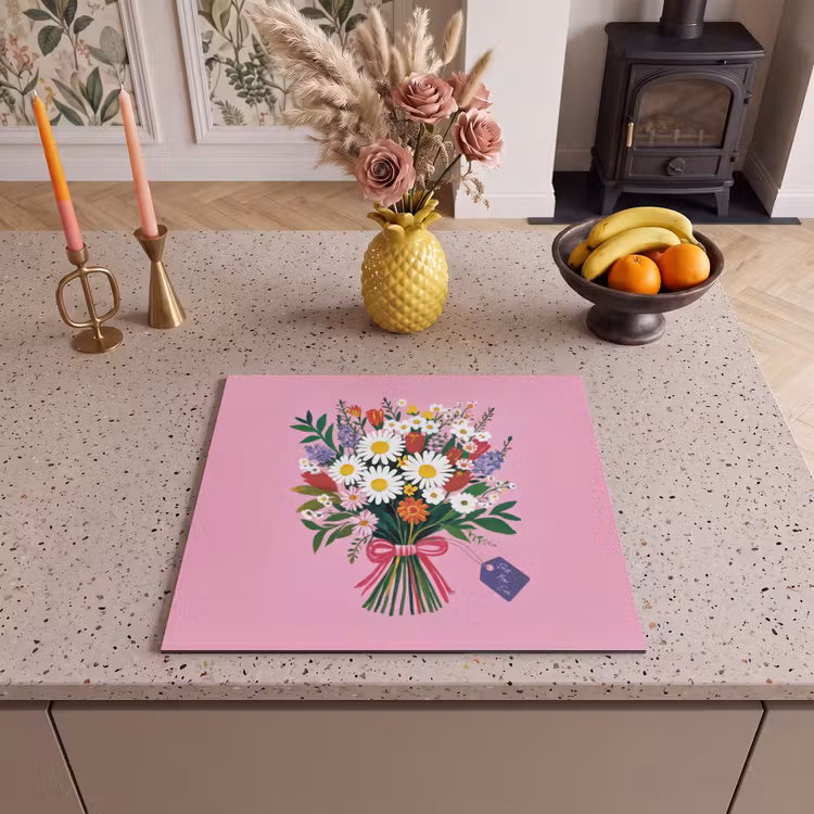 Induction hob protector - Flowers - Quote - Card - Colorful — 3