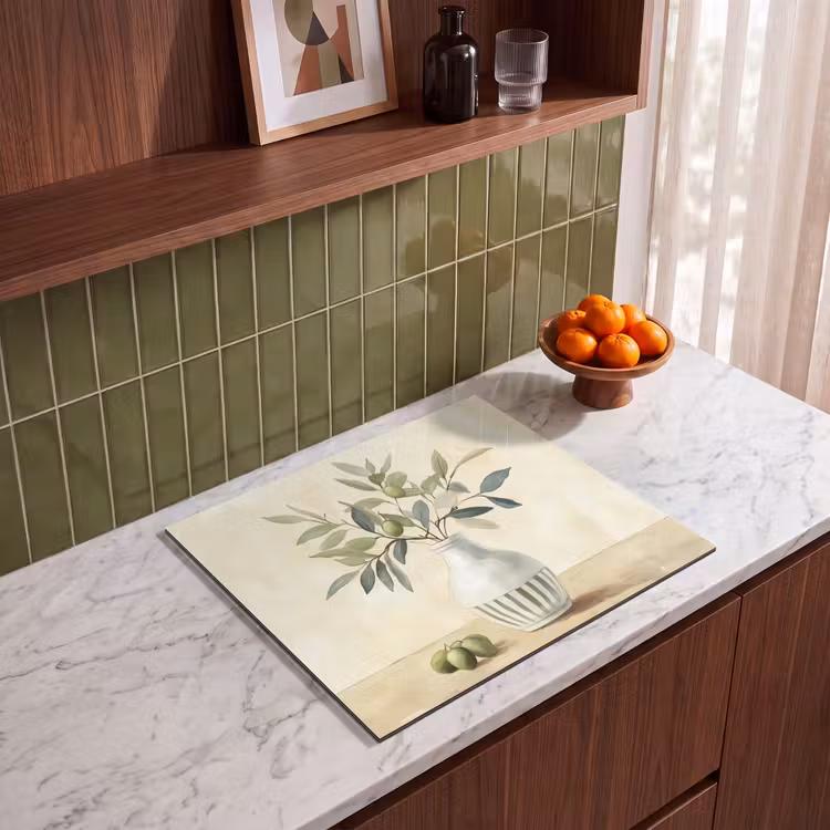 Induction hob protector - Vase - Ceramic - Olive branches — 4