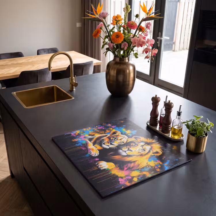 Induction hob protector - Lions - Painting - Colors — 2