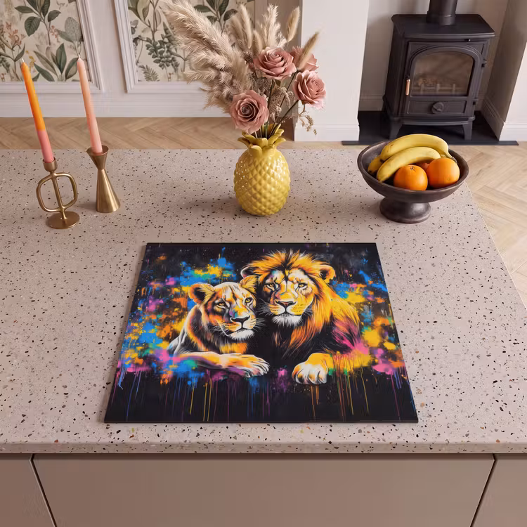 Induction hob protector - Lions - Painting - Colors — 3