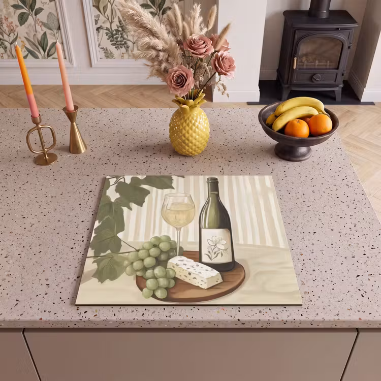 Induction hob protector - Wine - grapes - cheese - leaves — 3