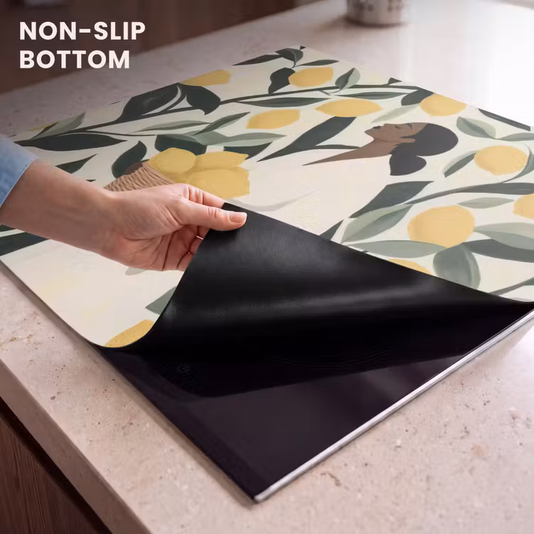 Induction hob protector - Woman - Basket - Lemons - Leaves — 5