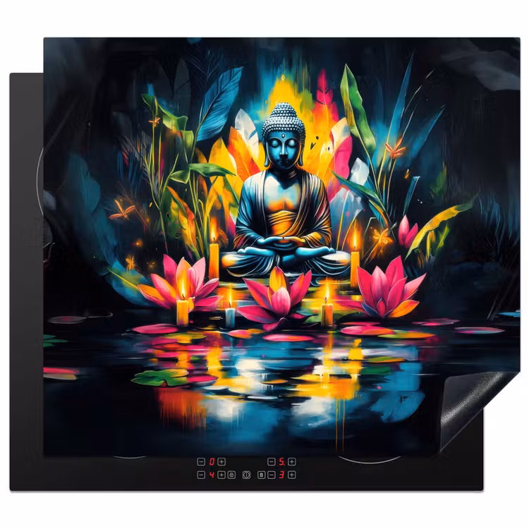 Induction hob protector - Candles - Flowers - Buddha - Water — 1
