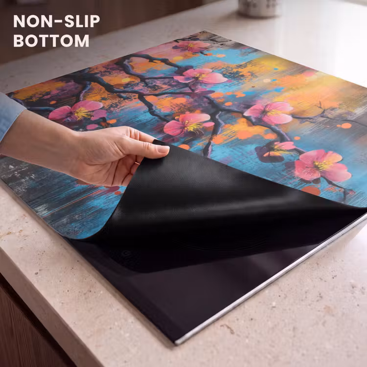 Induction hob protector - Flowers - Branch - Abstract - Pink — 5