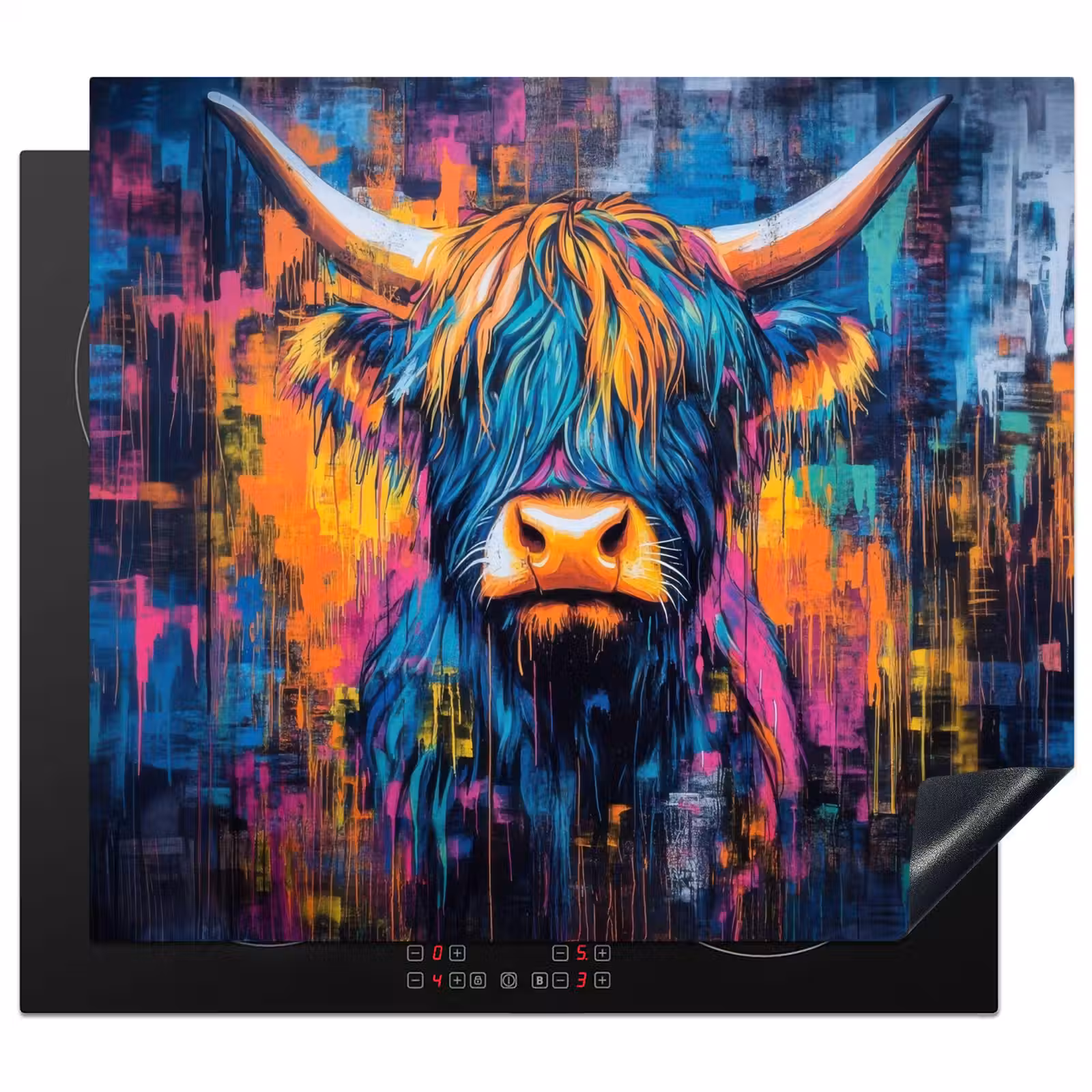 Induction hob protector - Scottish Highlander - Abstract - Colorful — 1
