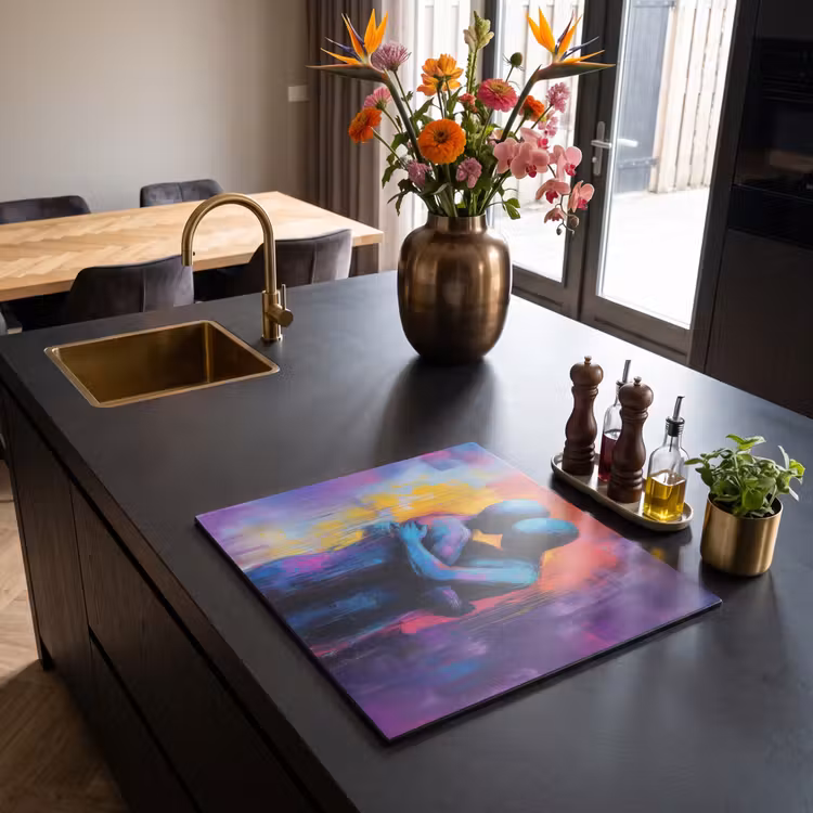Induction hob protector - Embracing - Bodies - Purple — 2