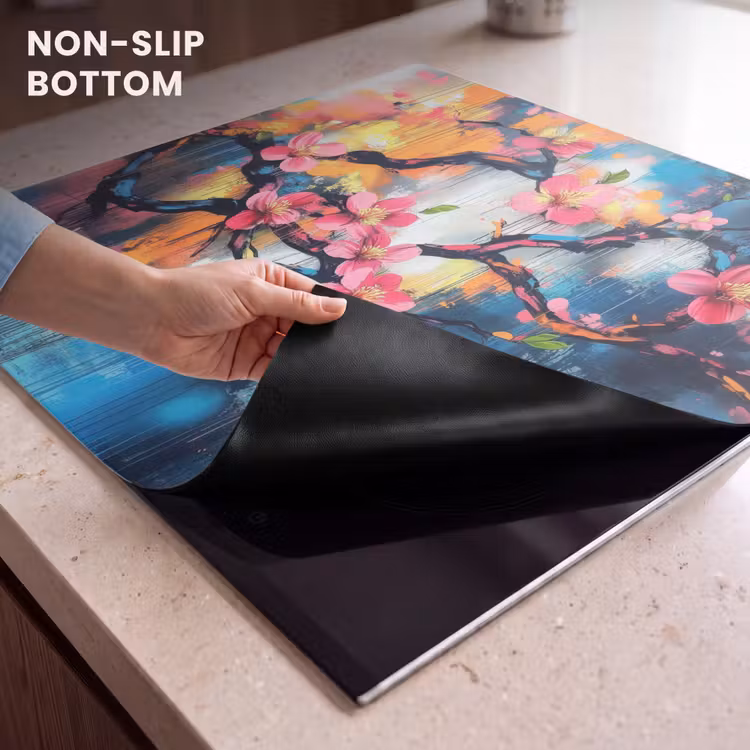 Induction hob protector - Flowers - Branch - Artistic - Pink — 5