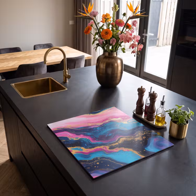 Induction hob protector - Marble - Modern - Gold — 2