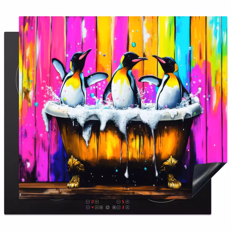 Induction hob protector - Penguins - Bathtub - Colorful - Foam — 1