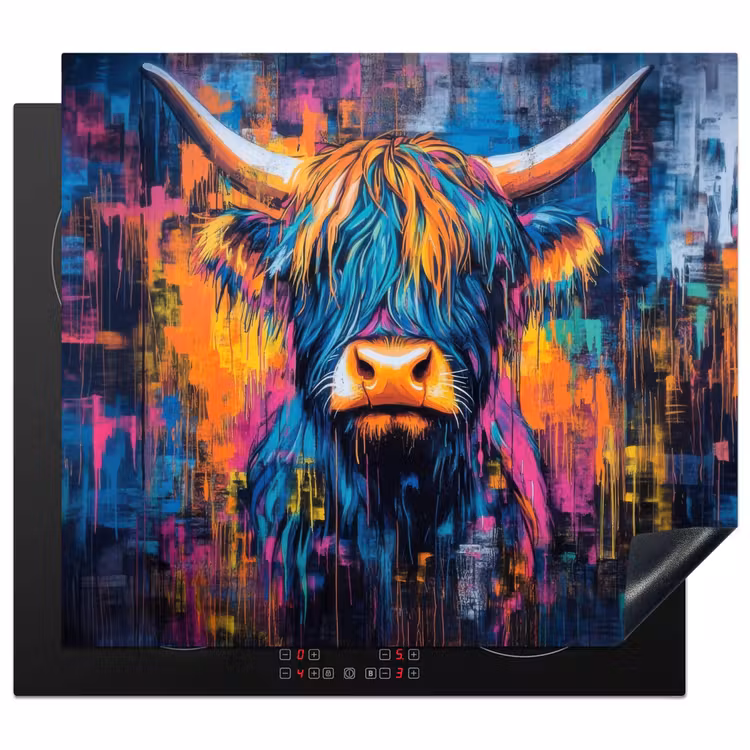 Induction hob protector - Scottish Highlander - Abstract - Colorful — 1