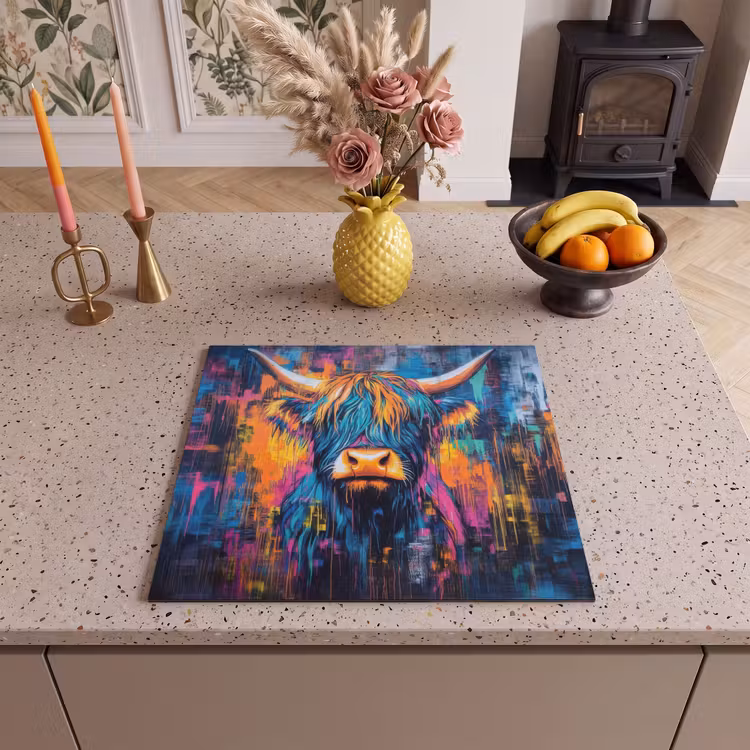 Induction hob protector - Scottish Highlander - Abstract - Colorful — 3