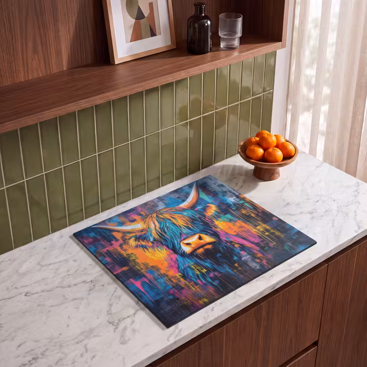 Induction hob protector - Scottish Highlander - Abstract - Colorful — 4