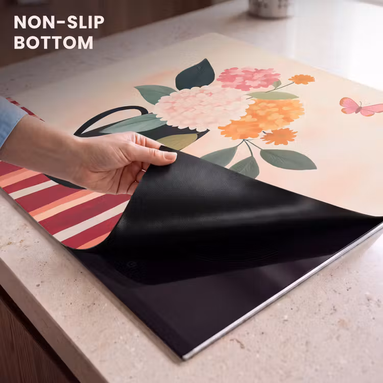 Induction hob protector - Vase - Flowers - Butterfly - Red — 5