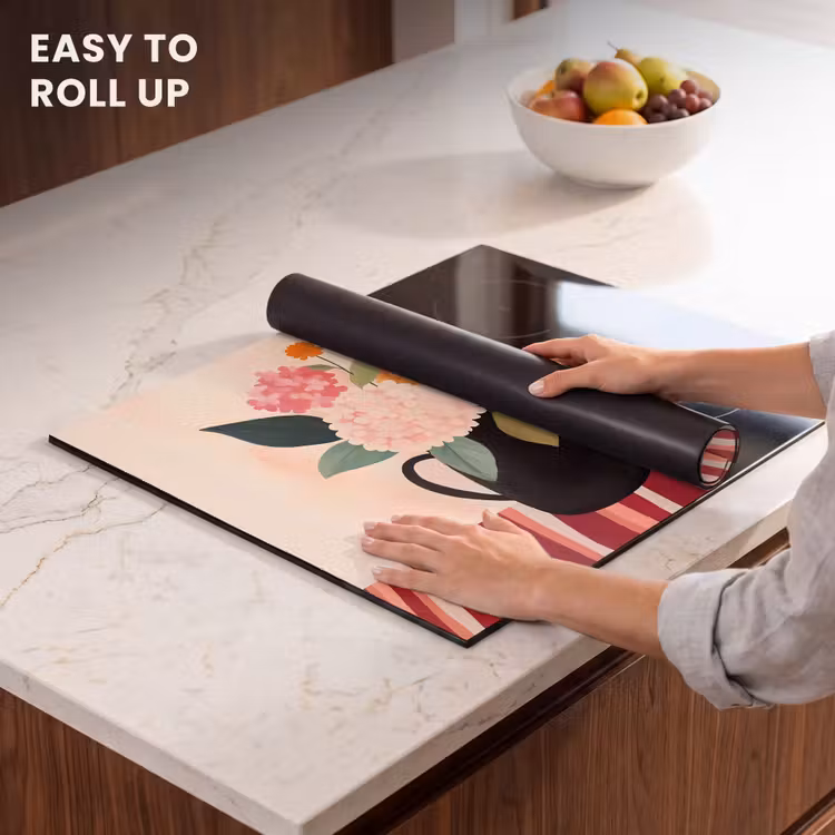 Induction hob protector - Vase - Flowers - Butterfly - Red — 6