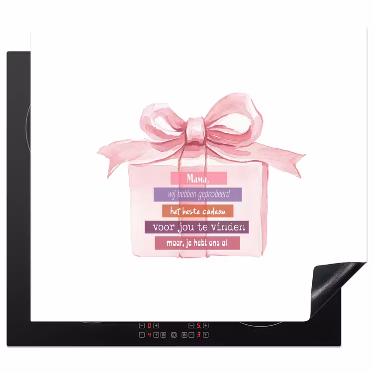 Induction hob protector - Gift - Bow - Text - Pink — 1