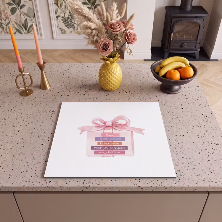 Induction hob protector - Gift - Bow - Text - Pink — 3