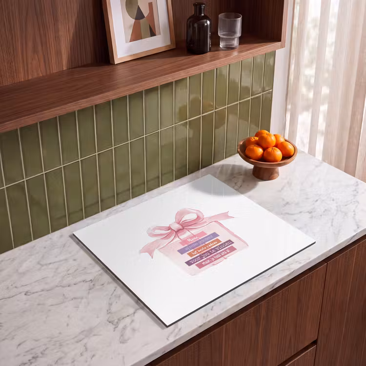 Induction hob protector - Gift - Bow - Text - Pink — 4