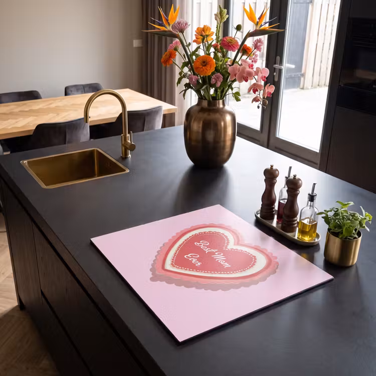 Induction hob protector - Text - Heart - Mother - Pink — 2