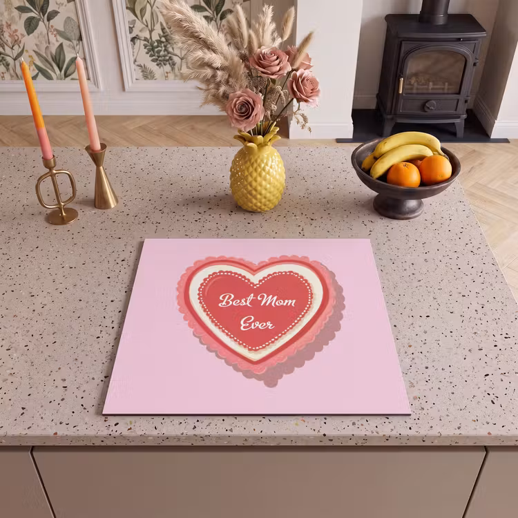 Induction hob protector - Text - Heart - Mother - Pink — 3