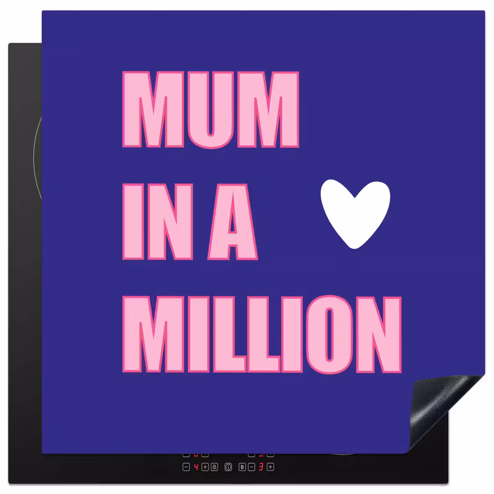 Induction hob protector - Mother - Text - Blue - Heart — 1