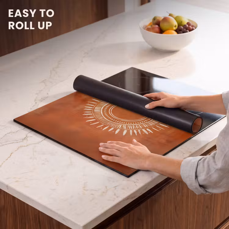 Induction hob protector - Abstract - Lines - Sunrays - Reddish brown — 6