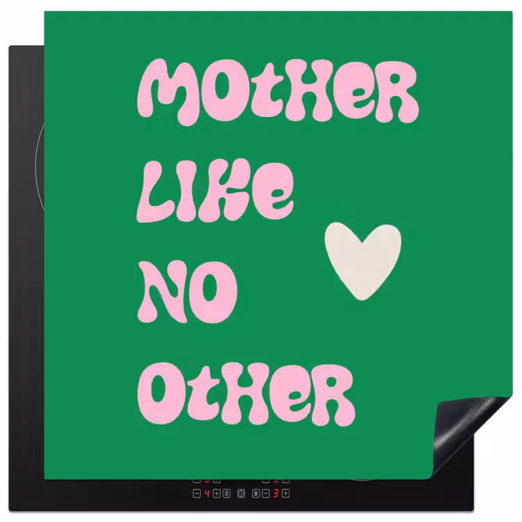 Induction hob protector - Text - Heart - Mother - Green — 1