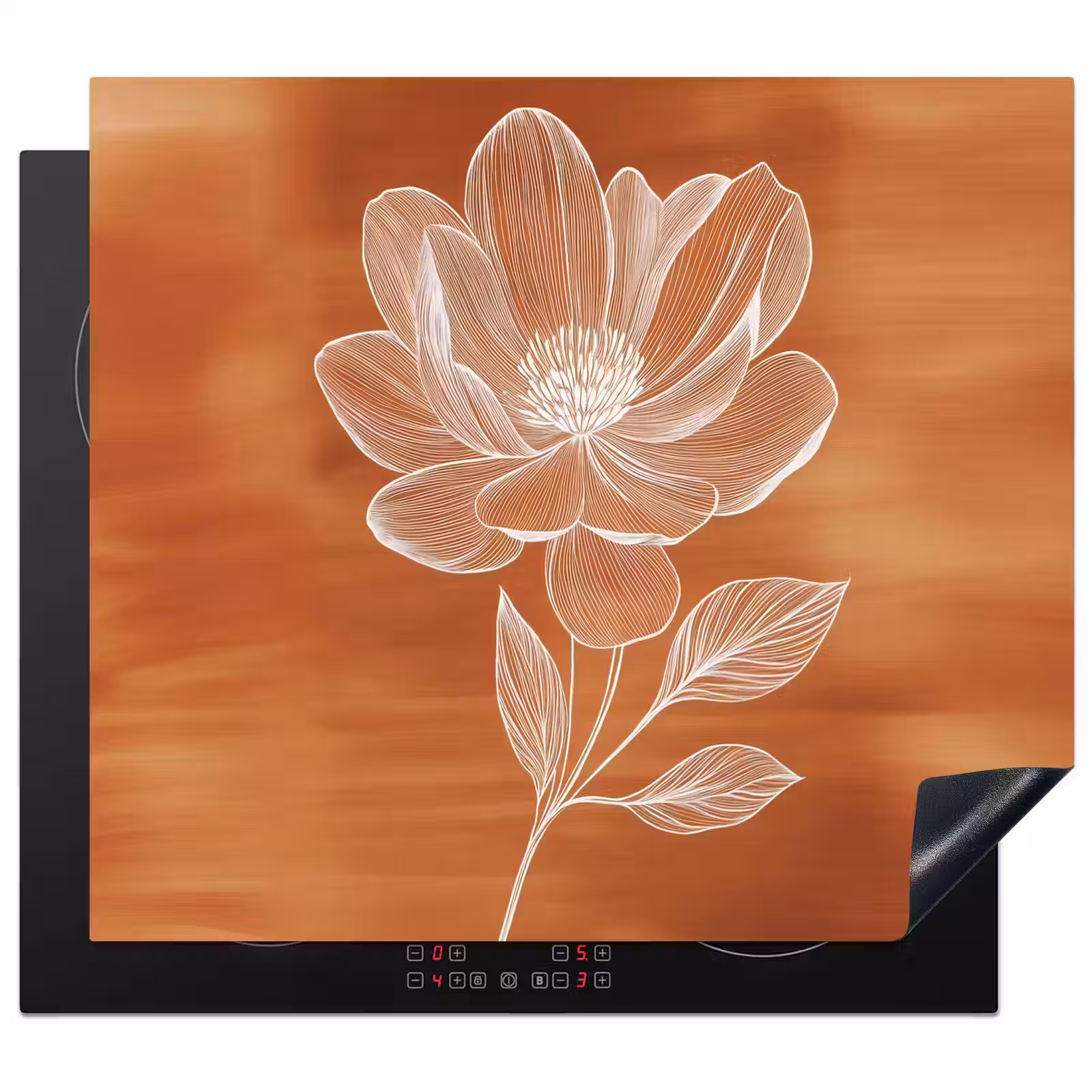 Induction hob protector - Flower - Minimalist - White — 1