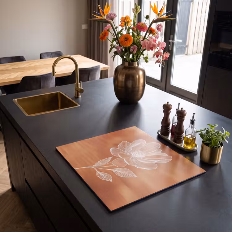 Induction hob protector - Flower - Minimalist - White — 2