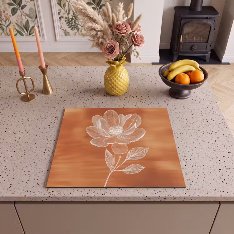 Induction hob protector - Flower - Minimalist - White — 3