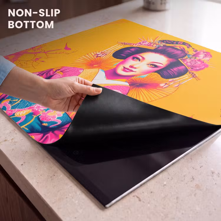 Induction hob protector - Flowers - Woman - Kimono - Pink — 5