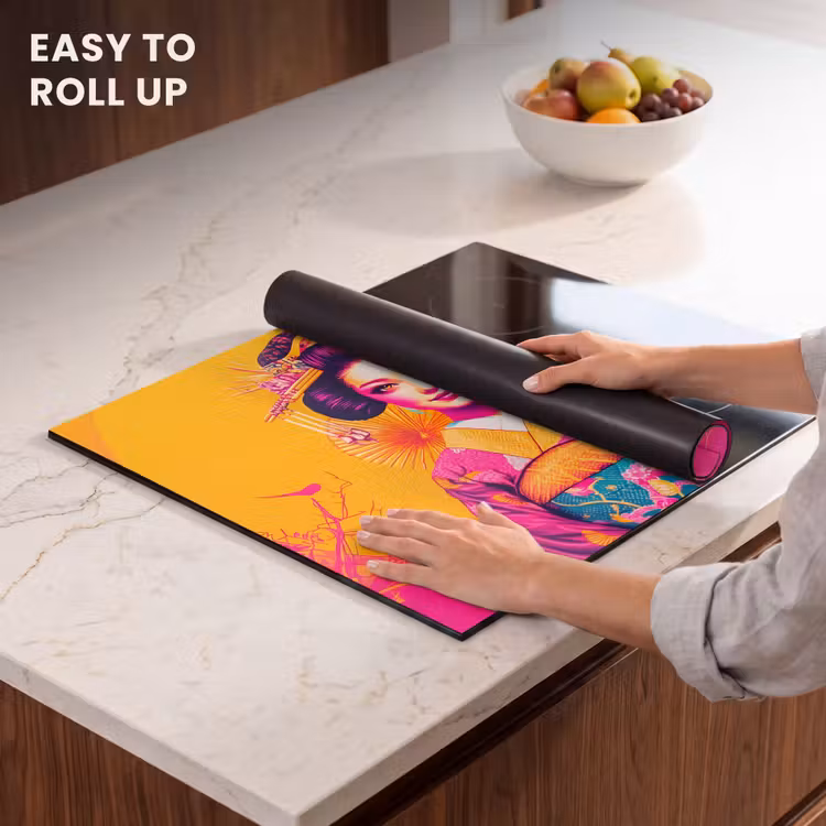 Induction hob protector - Flowers - Woman - Kimono - Pink — 6