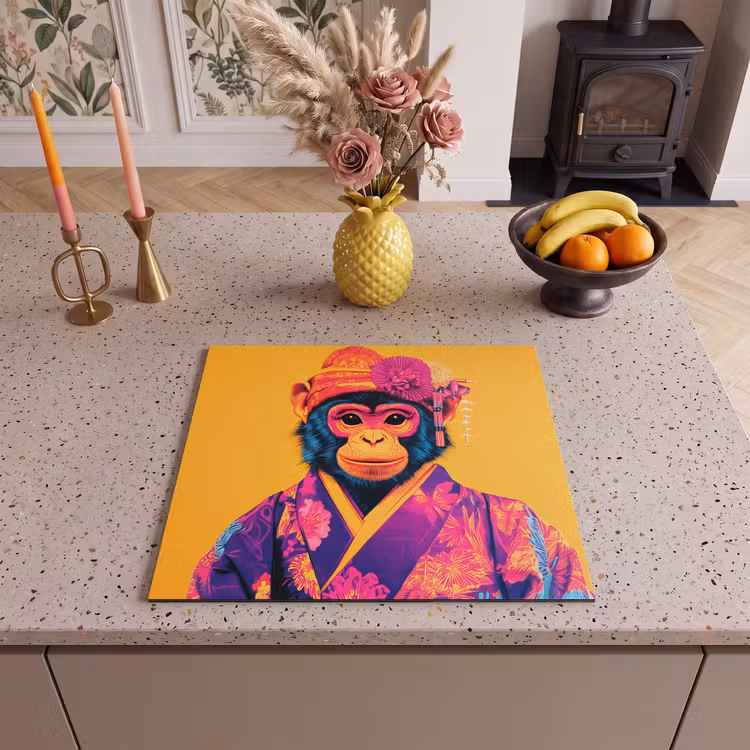 Induction hob protector - Monkey - Kimono - Flowers - Headdress — 3