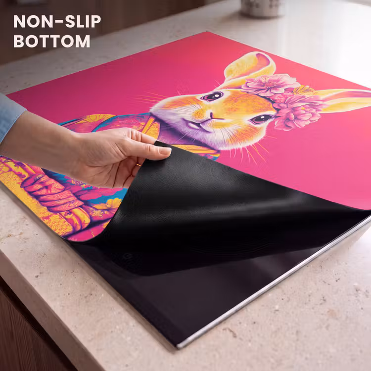 Induction hob protector - Rabbit - Flowers - Colorful - Kimono — 5