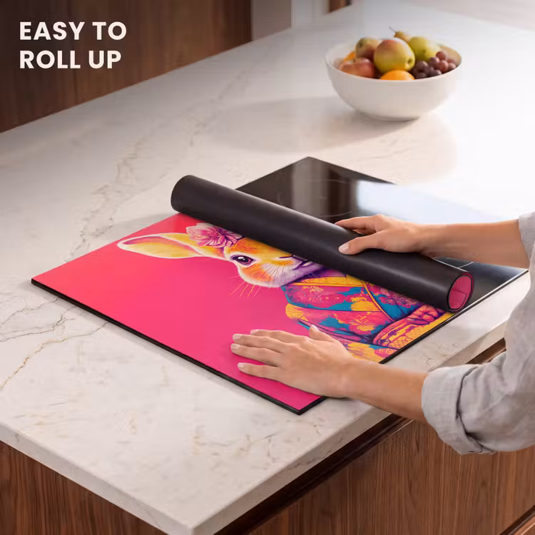 Induction hob protector - Rabbit - Flowers - Colorful - Kimono — 6
