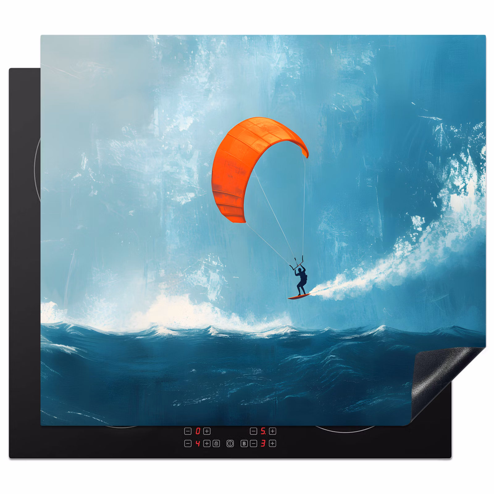 Induction hob protector - Kitesurfer - Orange - Sea - Sky — 1