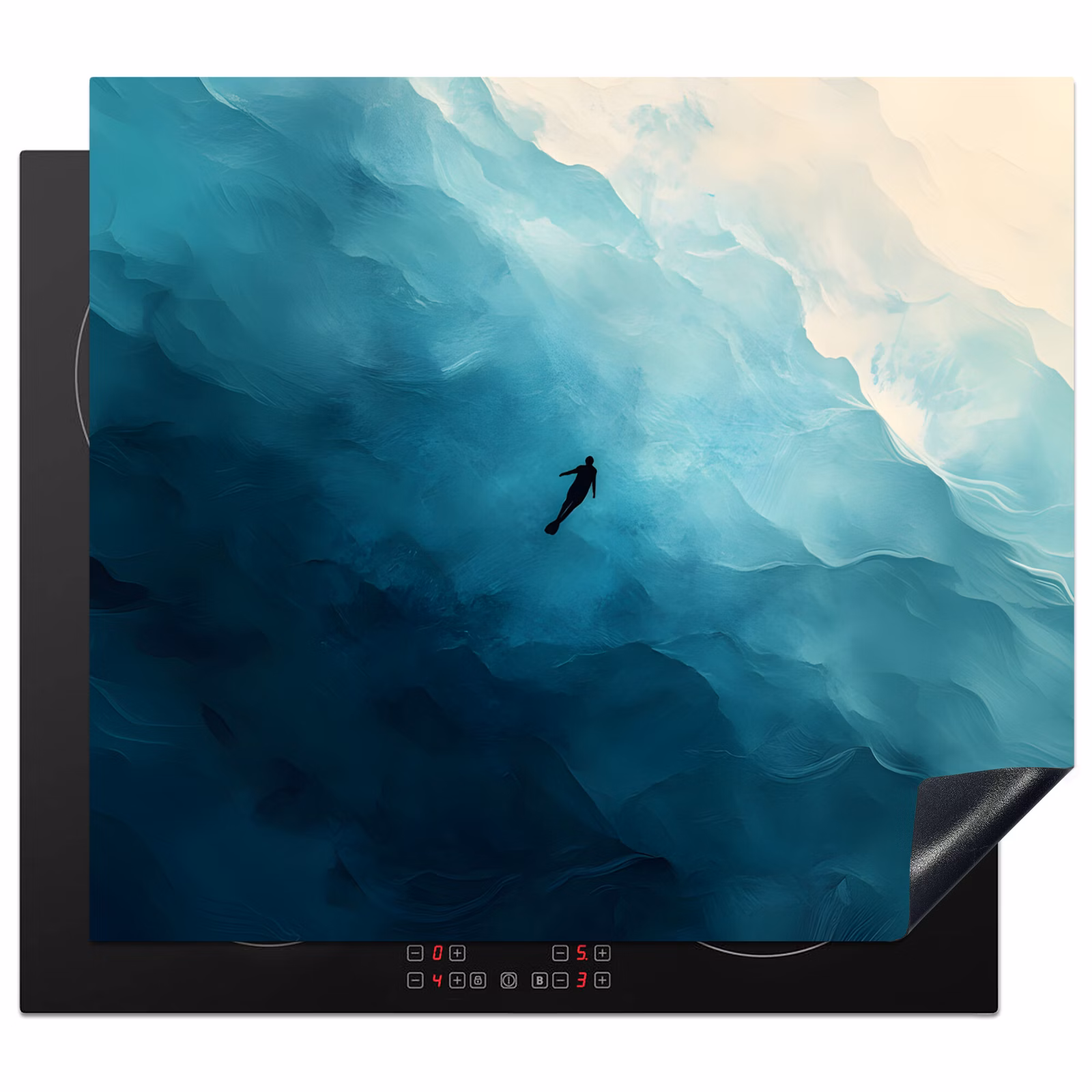 Induction hob protector - Sea - Silhouette - Abstract - Blue — 1