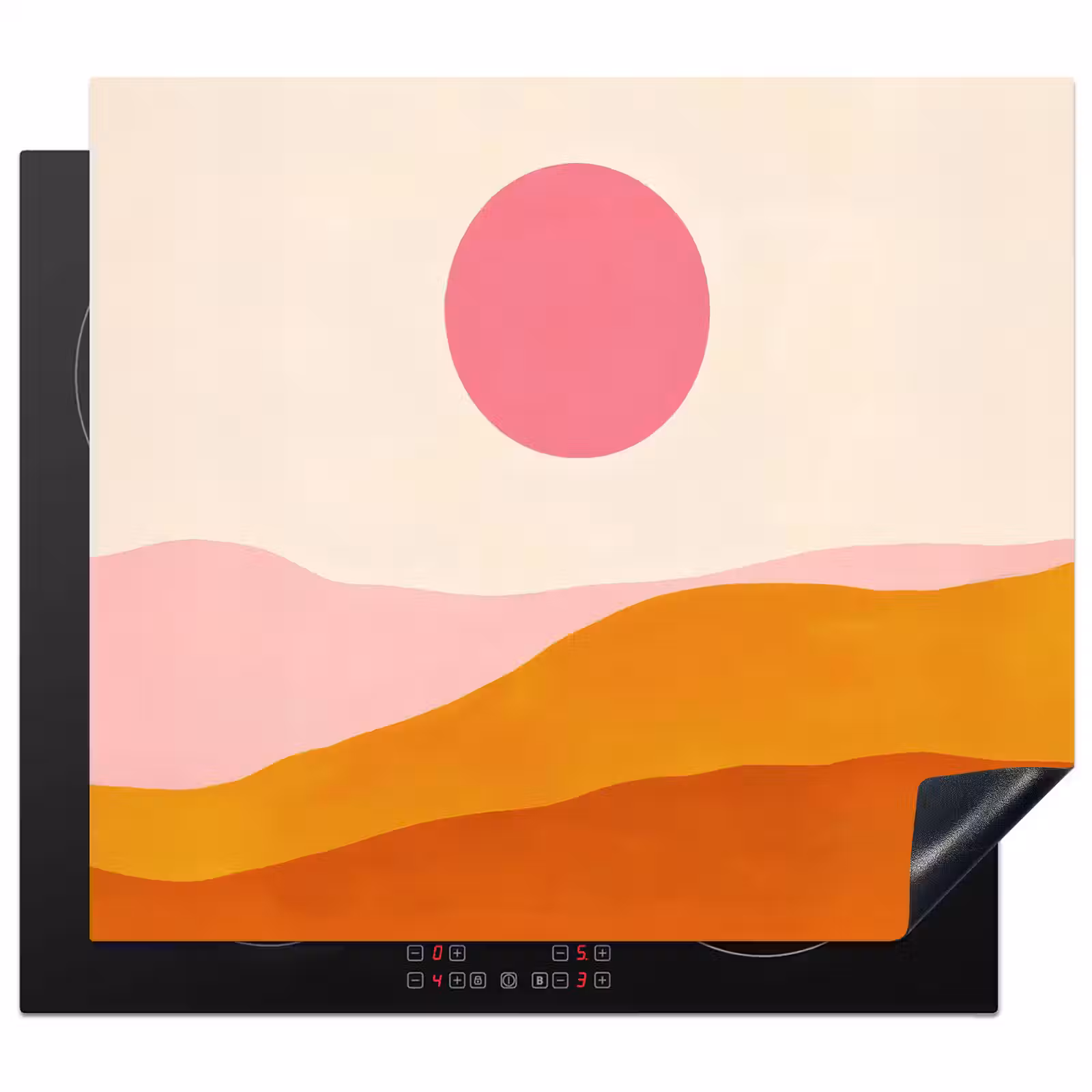 Induction hob protector - Sun - Hills - Abstract - Pink — 1